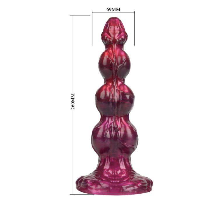 Teksturowane dildo silikonowe 26 cm z przyssawką