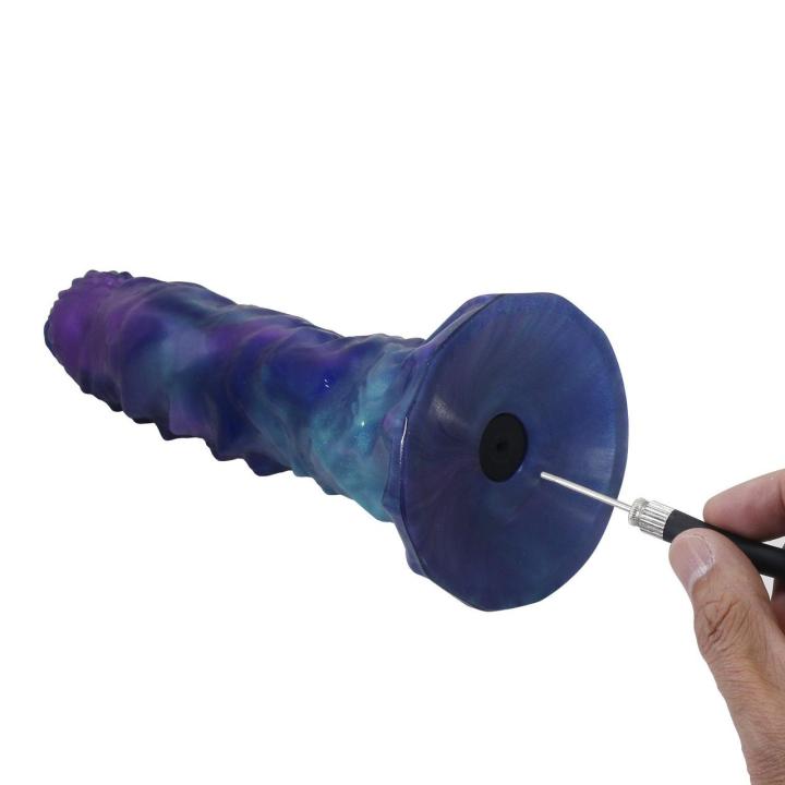 Dildo potwór 22,5 cm z pompką i przyssawką + 4 silikonowe jajka