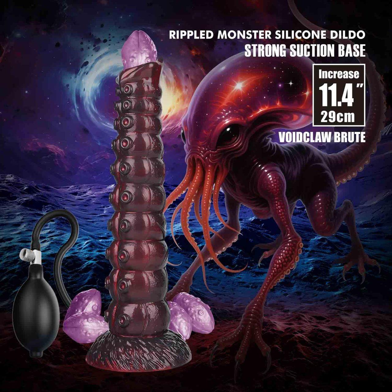 Dildo monster 29 cm z pompką i przyssawką | Silikonowe giganty