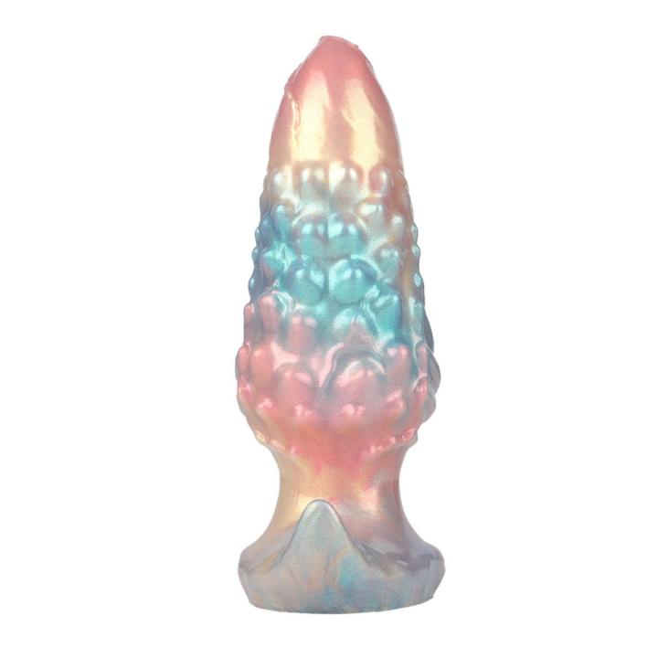 Pompowany plug analny 18 cm silikonowy z teksturą