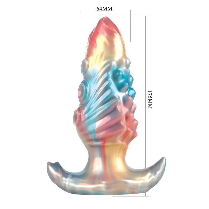 Pompowany plug analny 18 cm silikonowy z teksturą