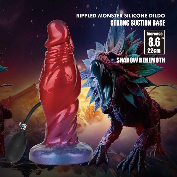 Pompowane dildo monster 22 cm z przyssawką | Regulacja wypełnienia