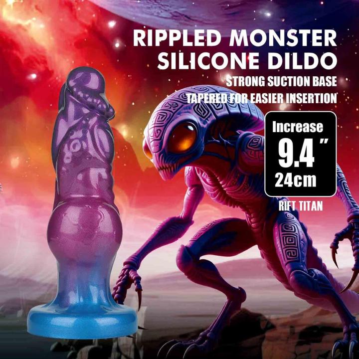 Pompowane dildo monster 24 cm z przyssawką i pompką