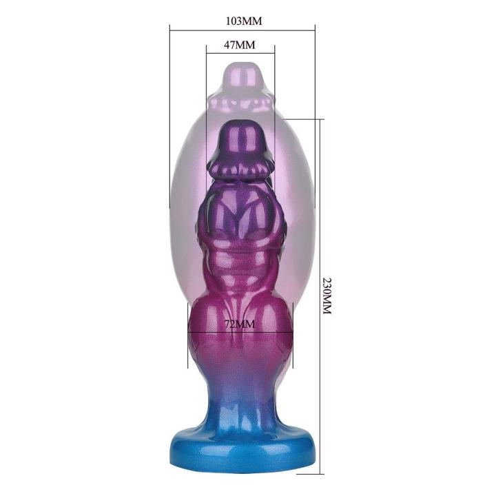 Pompowane dildo monster 24 cm z przyssawką i pompką | Loris.pl