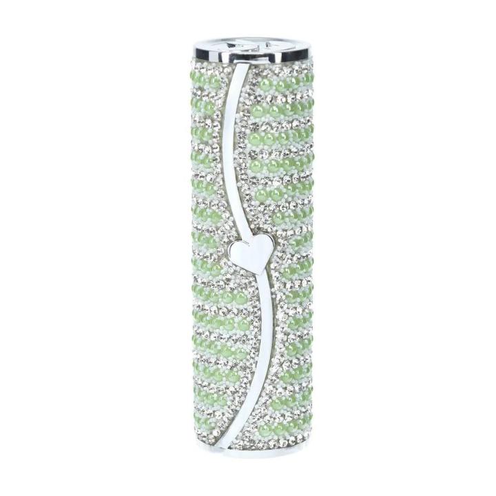 Mini wibrator w szmince zielony | Etui, 5 prędkości, usb