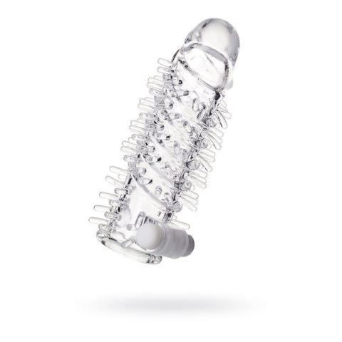 Nasadka na penisa z wibracją i bullet 13,4 cm | Transparentna TPR