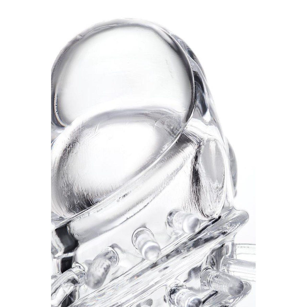 Nasadka na penisa z wibracją i bullet 13,4 cm | Transparentna TPR | Loris.pl