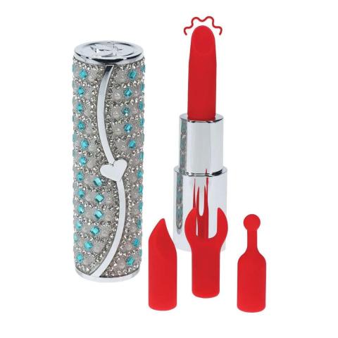 Mini wibrator w kształcie szminki niebieski | USB | 5 trybów