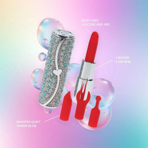 Mini wibrator w kształcie szminki niebieski | USB | 5 trybów