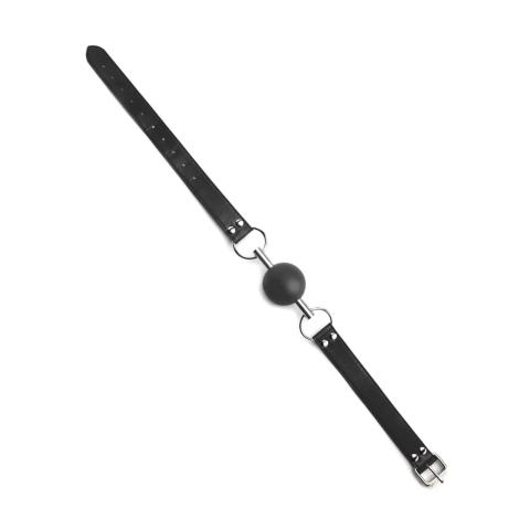 Skórzany knebel z kulką BDSM – regulowany pasek