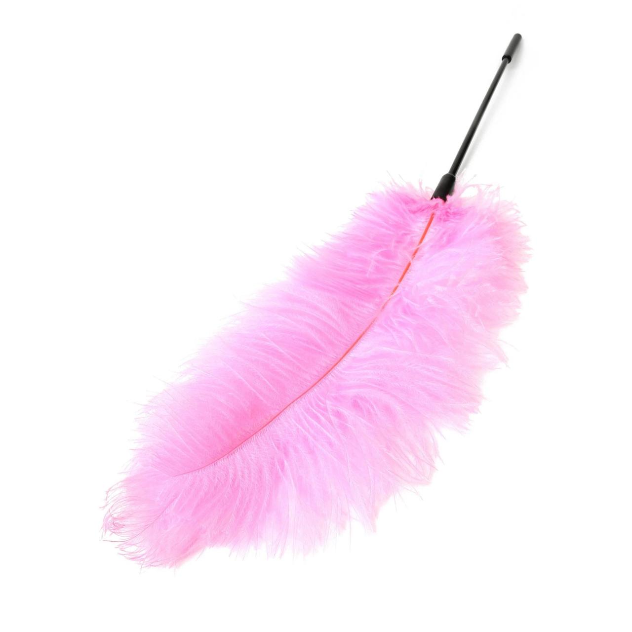 Różowe piórko BDSM z podwójną końcówką – zmysłowe łaskotanie | Loris.pl