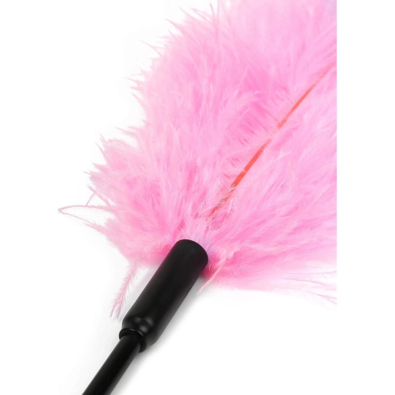Różowe piórko BDSM z podwójną końcówką – zmysłowe łaskotanie | Loris.pl