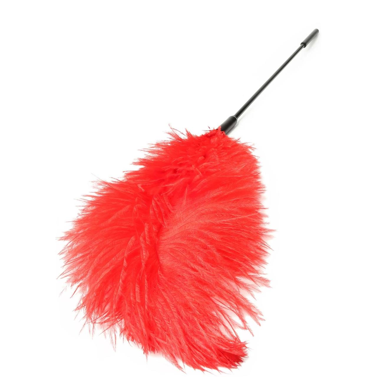 Podwójne piórko do łaskotania BDSM czerwone – zmysłowy teasing | Loris.pl