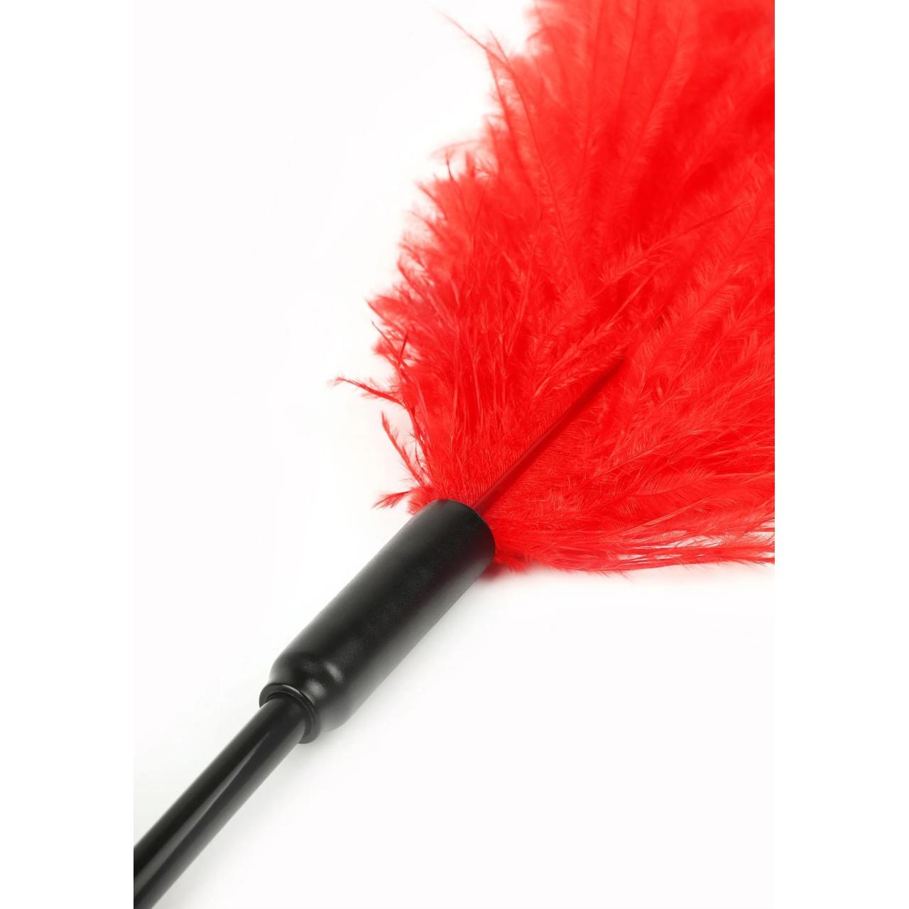 Podwójne piórko do łaskotania BDSM czerwone – zmysłowy teasing | Loris.pl