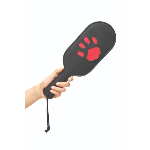 Czerwony klapek BDSM z łapką do impact play
