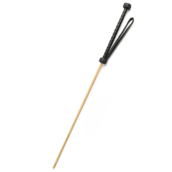 Laska BDSM 60 cm z drewna i skóry owczej | Kontrola doznań | Loris.pl