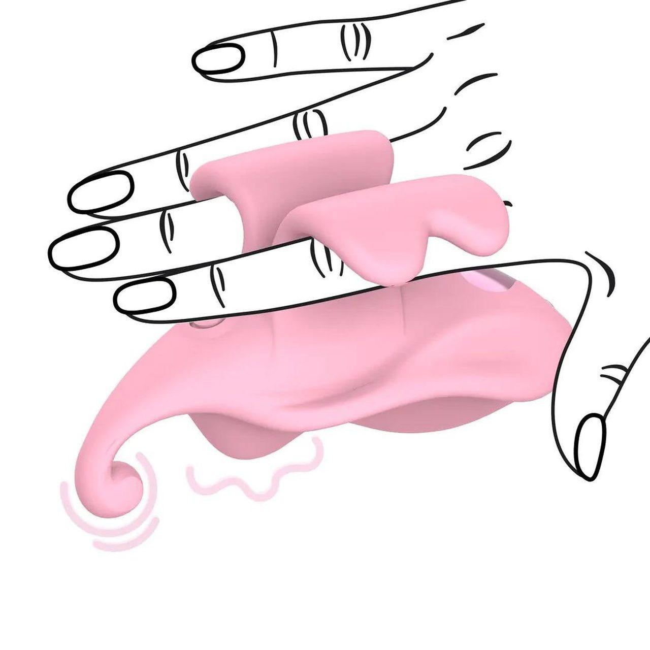 Wibrator na palec różowy – 9 trybów, wodoodporny, silikon | Loris.pl