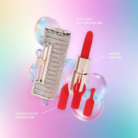Mini wibrator w szmince różowy | Dyskretny, 5 prędkości, USB