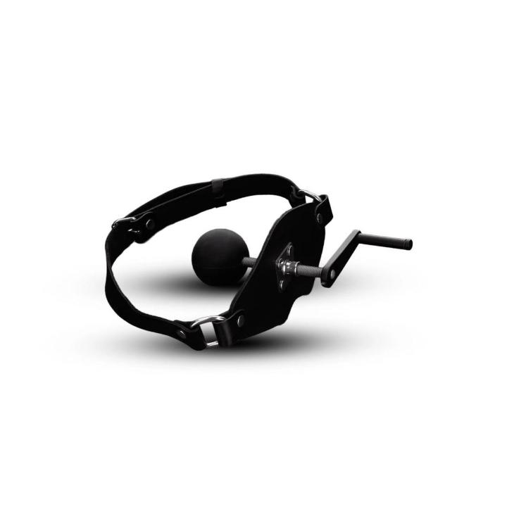Skórzany knebel BDSM z regulowaną kulą | Loris.pl