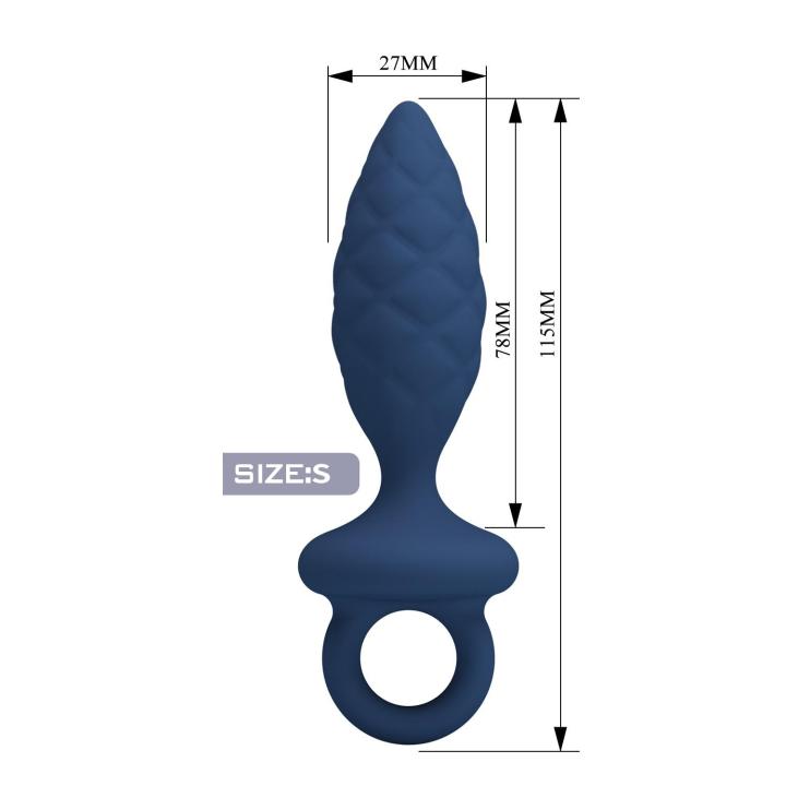 Silikonowy korek analny z pętlą rozmiar m | wygodny plug analny | Loris.pl