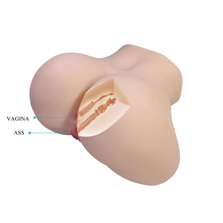 Masturbator waginalno-analny z wibracją cielisty TPR | Loris.pl