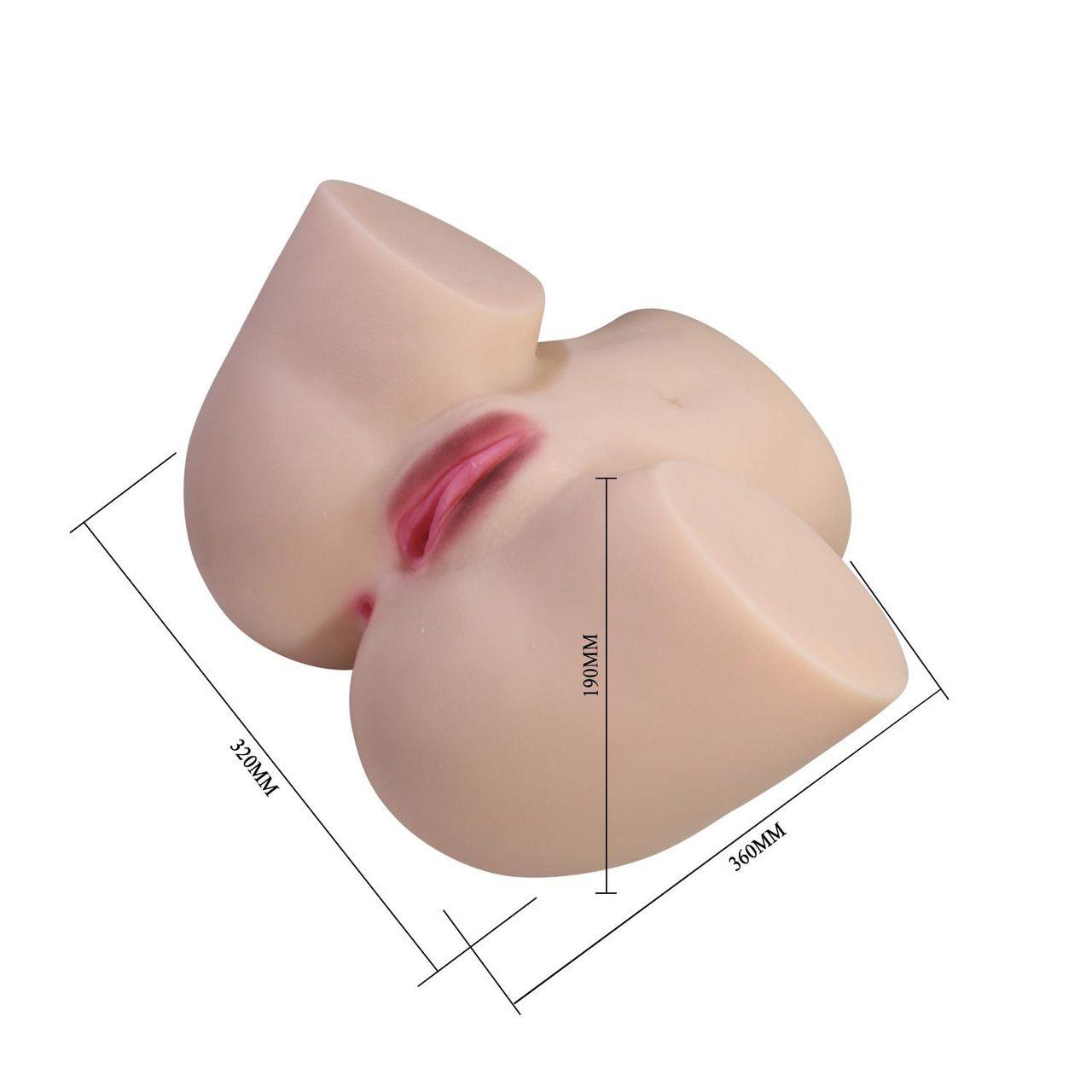 Masturbator waginalno-analny z wibracją cielisty TPR | Loris.pl