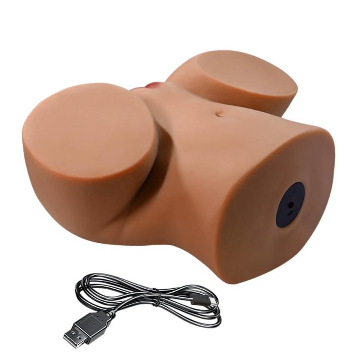 Masturbator 3D wagina i anal z wibracjami brązowy