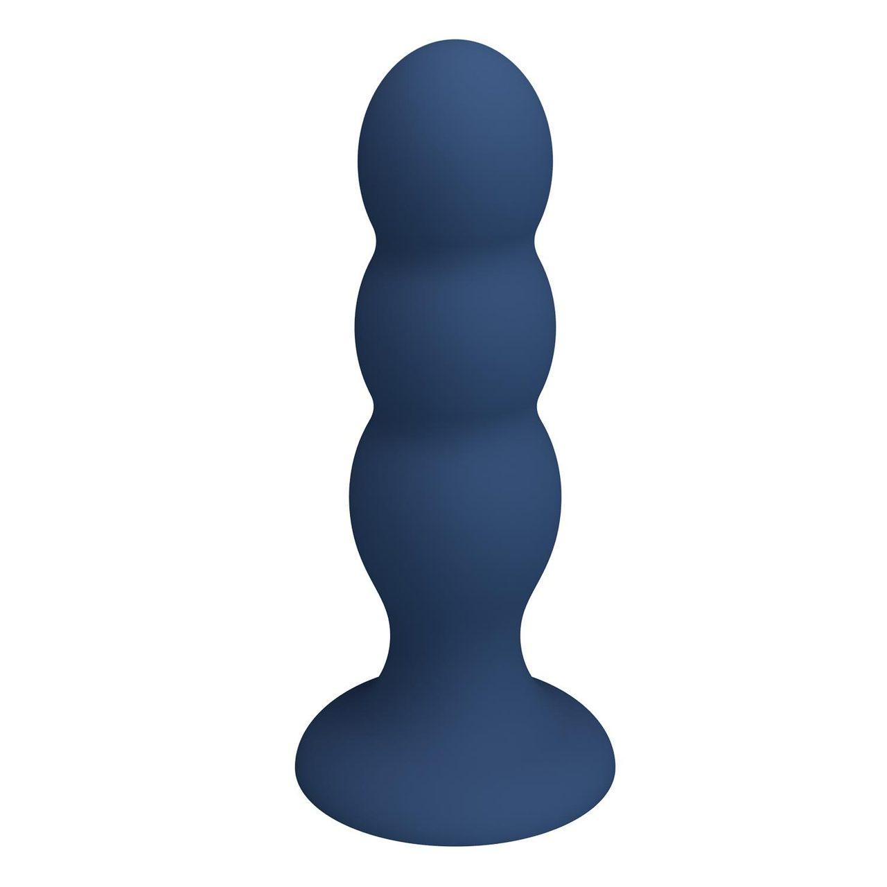 Silikonowy plug analny z 3 stalowymi kulkami i przyssawką | Loris.pl