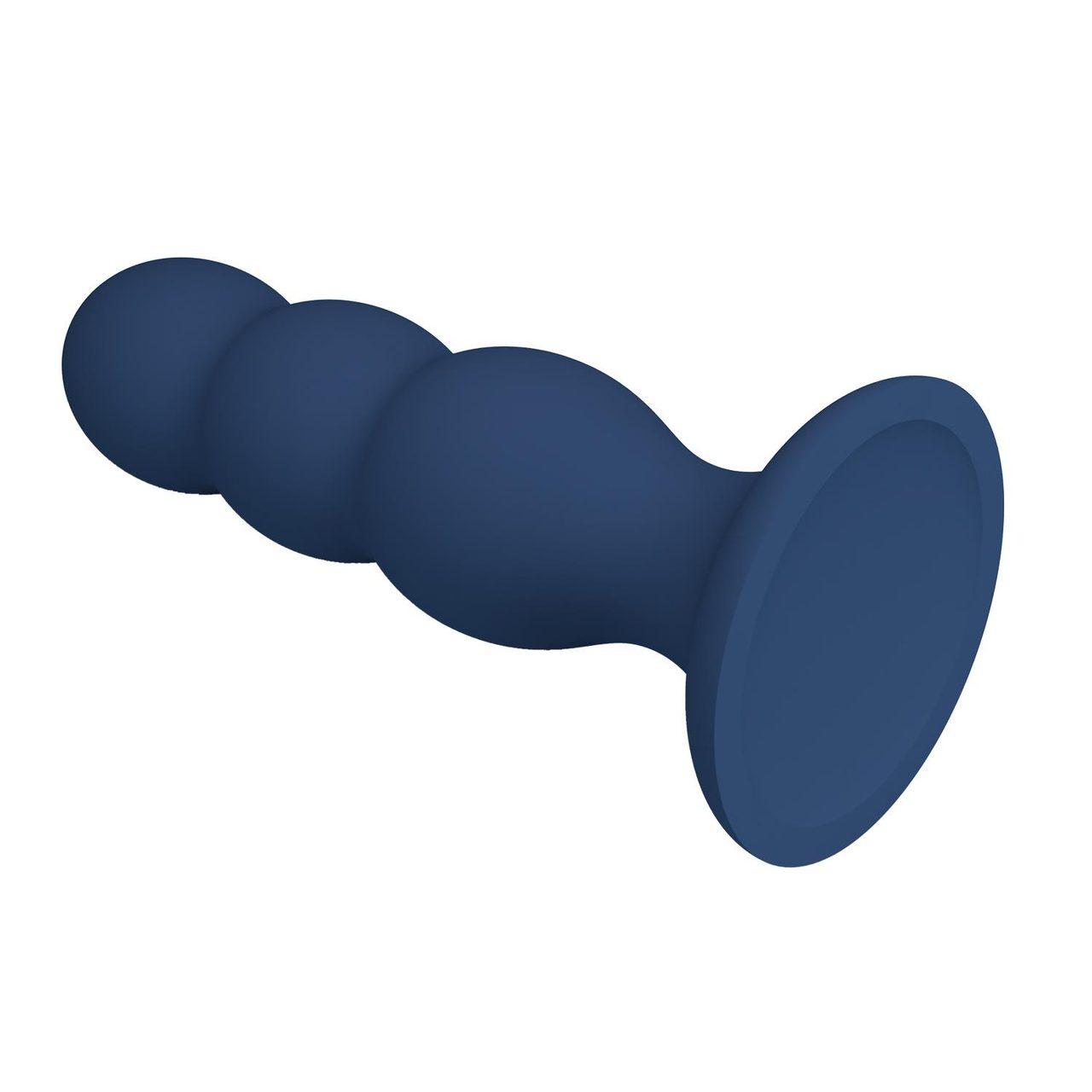 Silikonowy plug analny z 3 stalowymi kulkami i przyssawką | Loris.pl