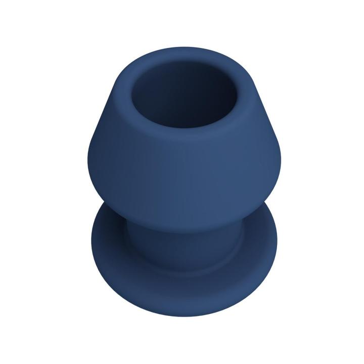 Plug analny z otwartym kanałem rozmiar S niebieski | Silikon