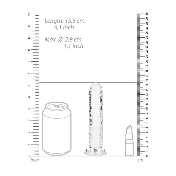 Przezroczyste dildo żelowe z przyssawką 14,5 cm