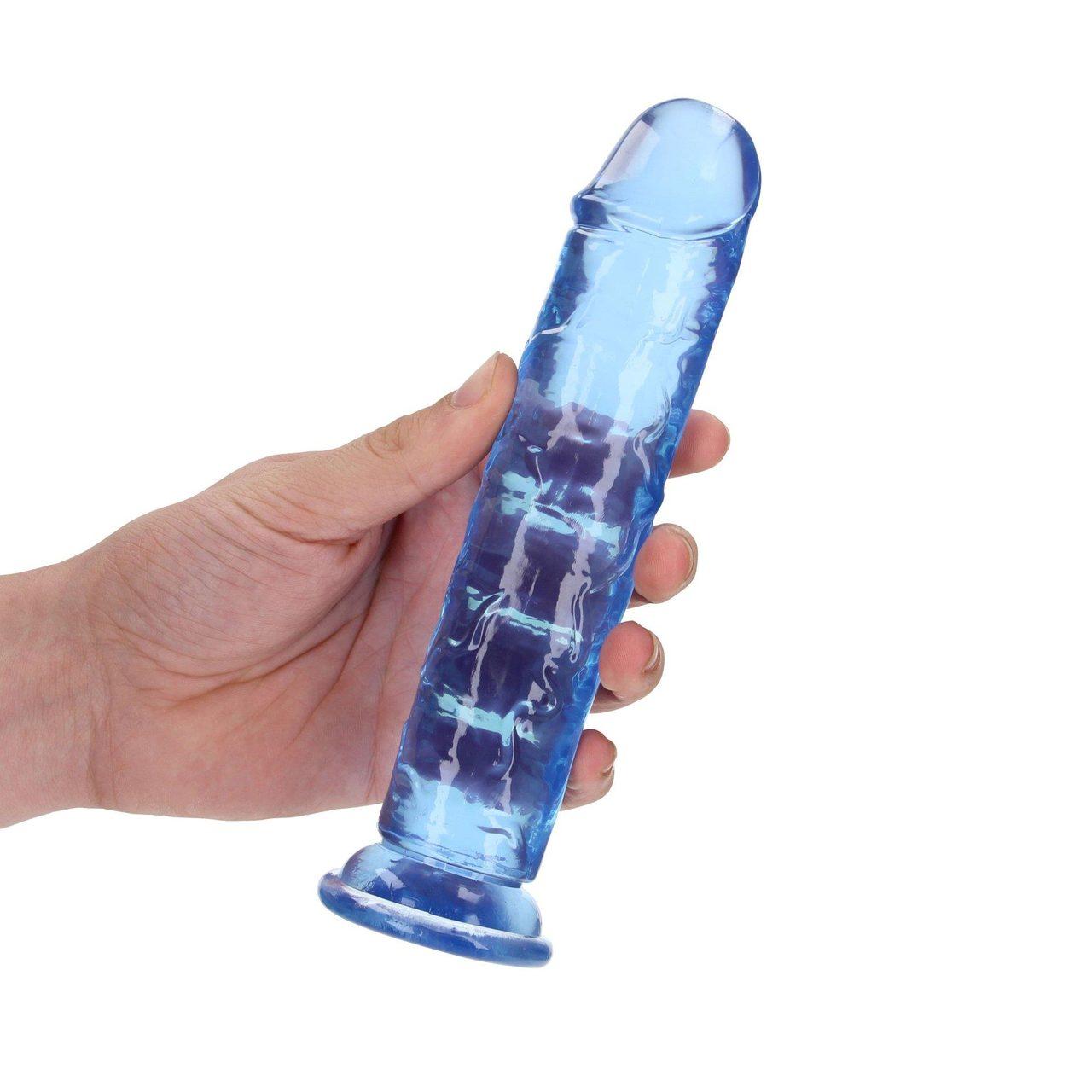 Przezroczyste dildo z przyssawką 18 cm – żelowe TPE | Loris.pl