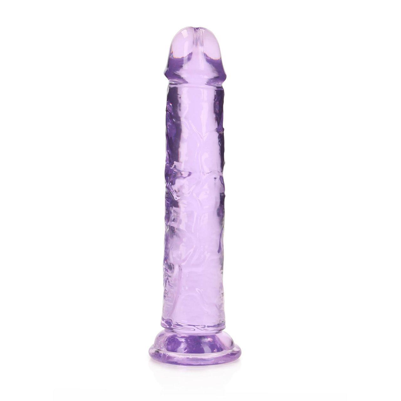 Przezroczyste dildo z przyssawką 18 cm – żelowe TPE | Loris.pl