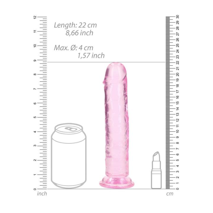 Przezroczyste dildo z przyssawką 20 cm – żelowe TPE wodoodporne