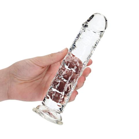 Przezroczyste żelowe dildo z przyssawką 20 cm – anal i waginalnie