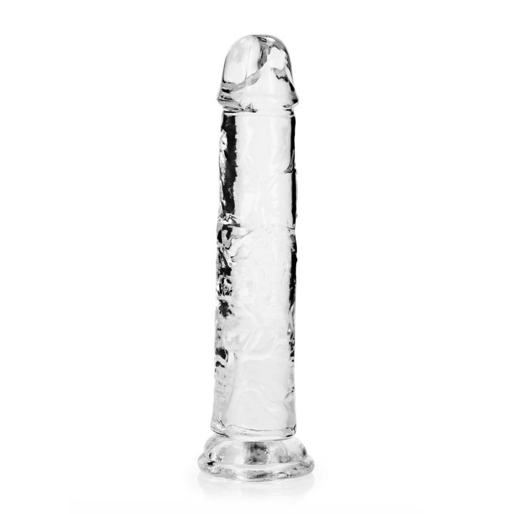 Przezroczyste żelowe dildo z przyssawką 20 cm – anal i waginalnie