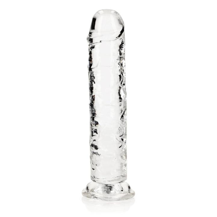 Przezroczyste żelowe dildo z przyssawką 20 cm – anal i waginalnie