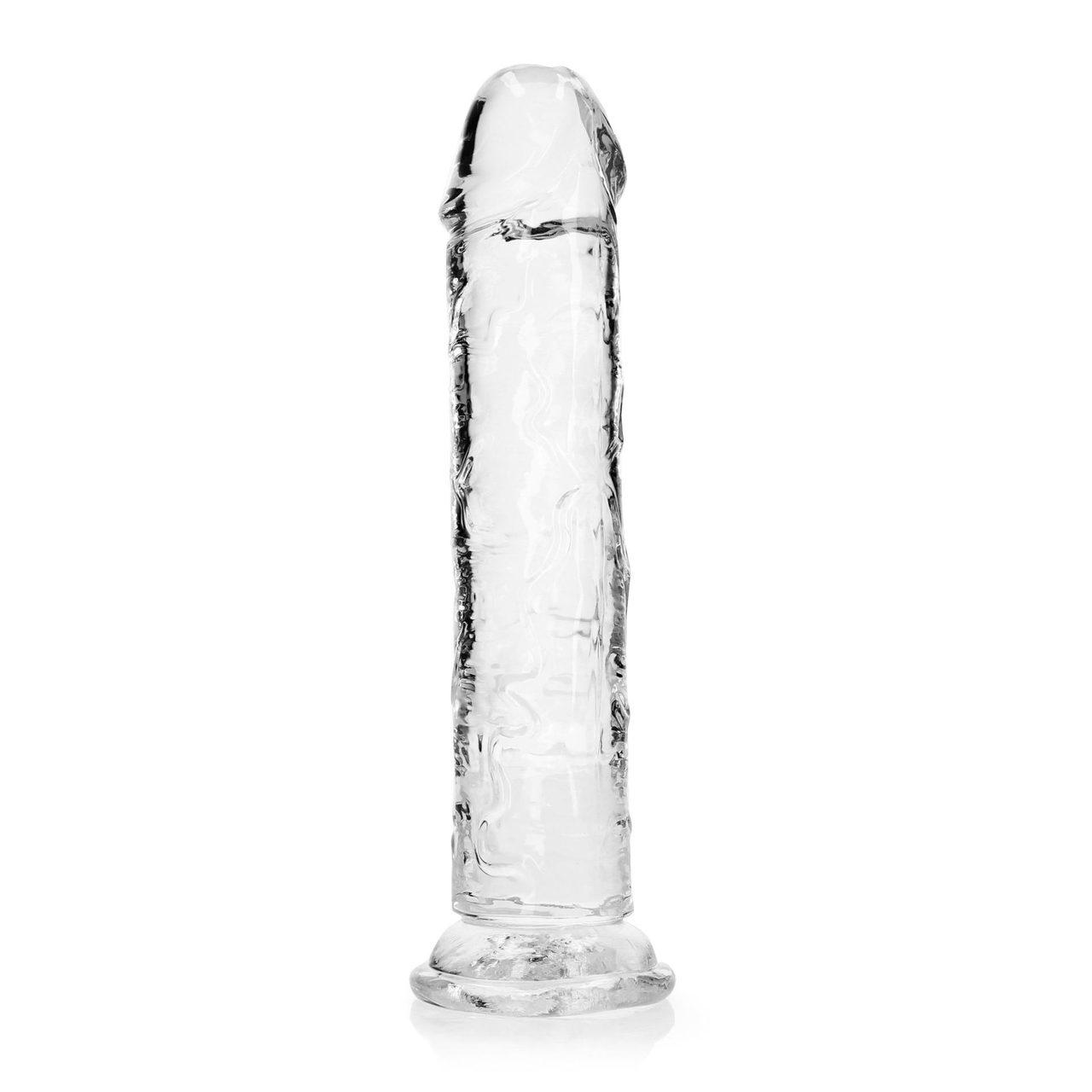Przezroczyste dildo z przyssawką 23 cm | Żelowe TPE | Loris.pl