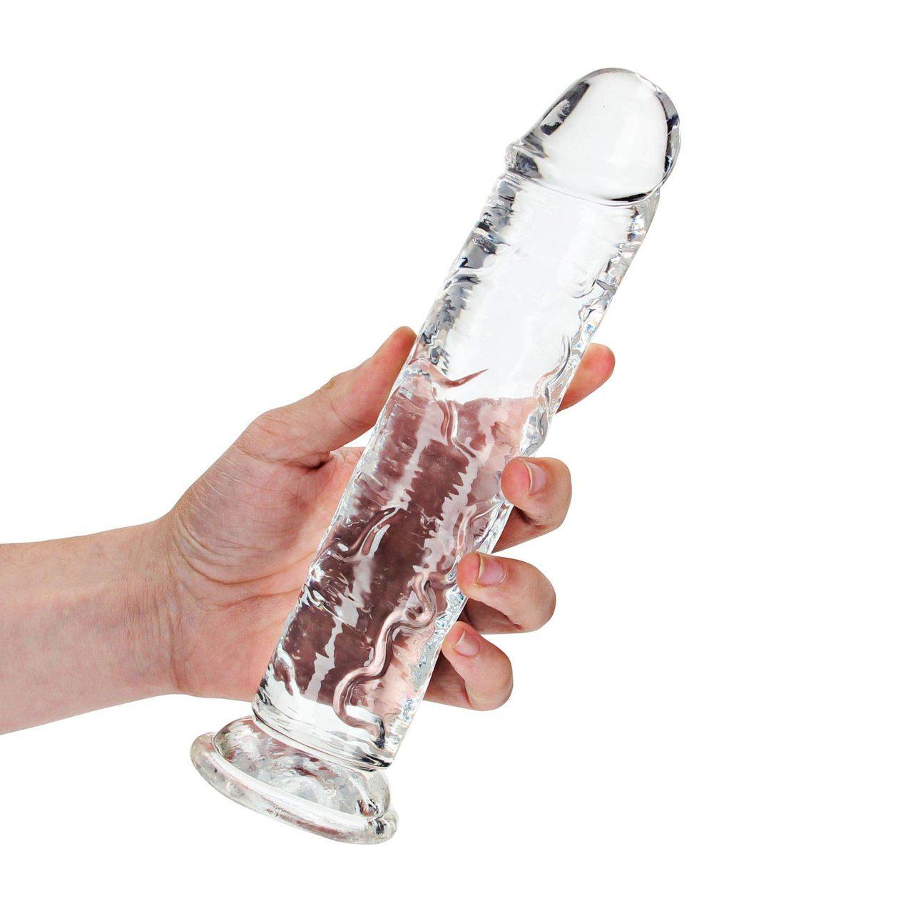 Przezroczyste dildo z przyssawką 23 cm | Żelowe TPE | Loris.pl