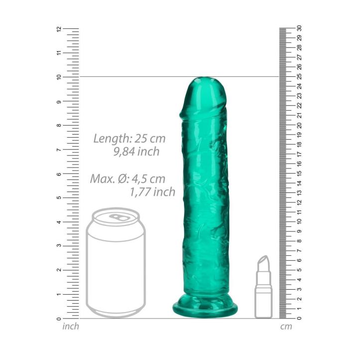 Przezroczyste dildo z przyssawką 23 cm – realistyczne, wodoodporne