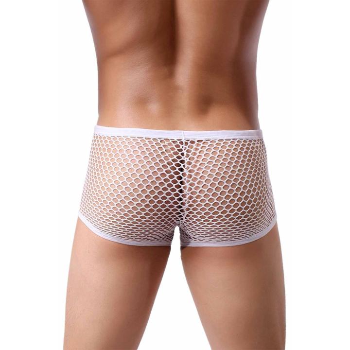 Męskie bokserki z siateczki półtransparentne | Czarne lub białe | Loris.pl