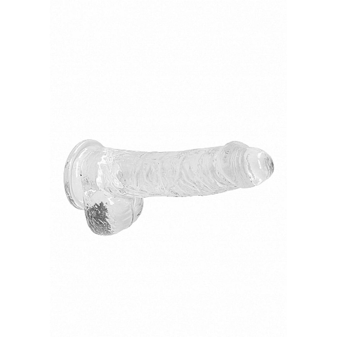Przezroczyste dildo z jądrami 15 cm z przyssawką | Loris.pl