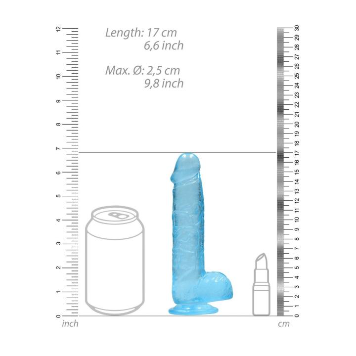 Przezroczyste dildo z jądrami 15 cm z przyssawką