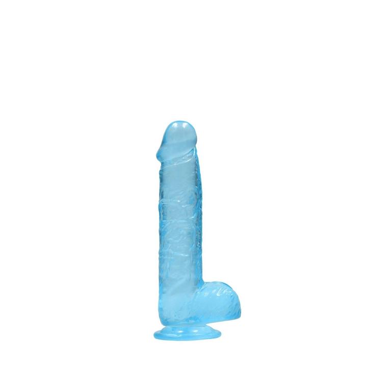 Przezroczyste dildo z jądrami 15 cm z przyssawką