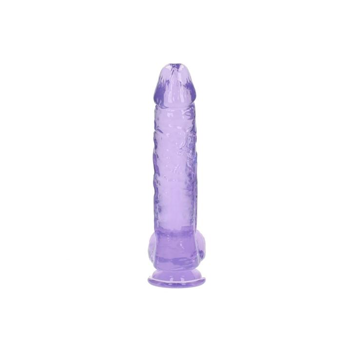 Przezroczyste dildo z jądrami 25,4 cm z przyssawką | Żelowe TPE