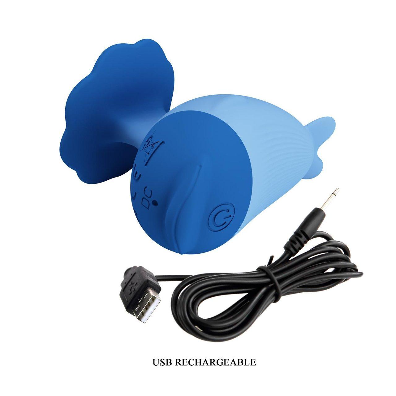 Mini stymulator łechtaczki wodoodporny i ładowalny, niebieski | Loris.pl