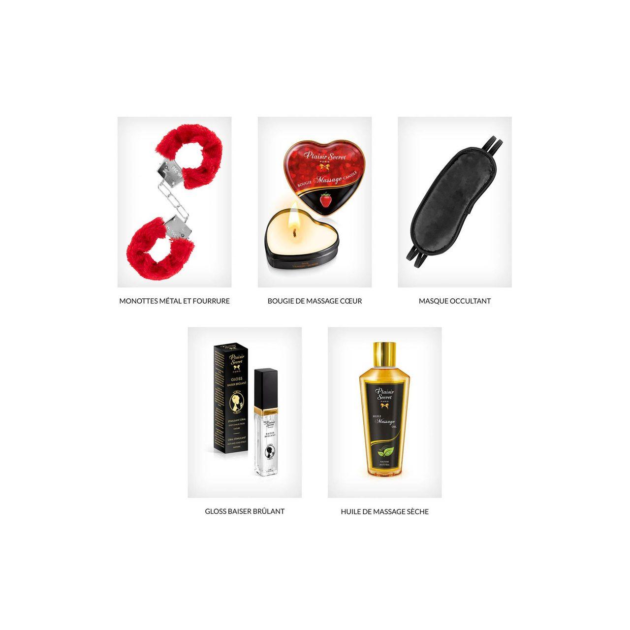 Zestaw prezentowy dla par w sercu – masaż, hot/cold, maski i kajdanki | Loris.pl