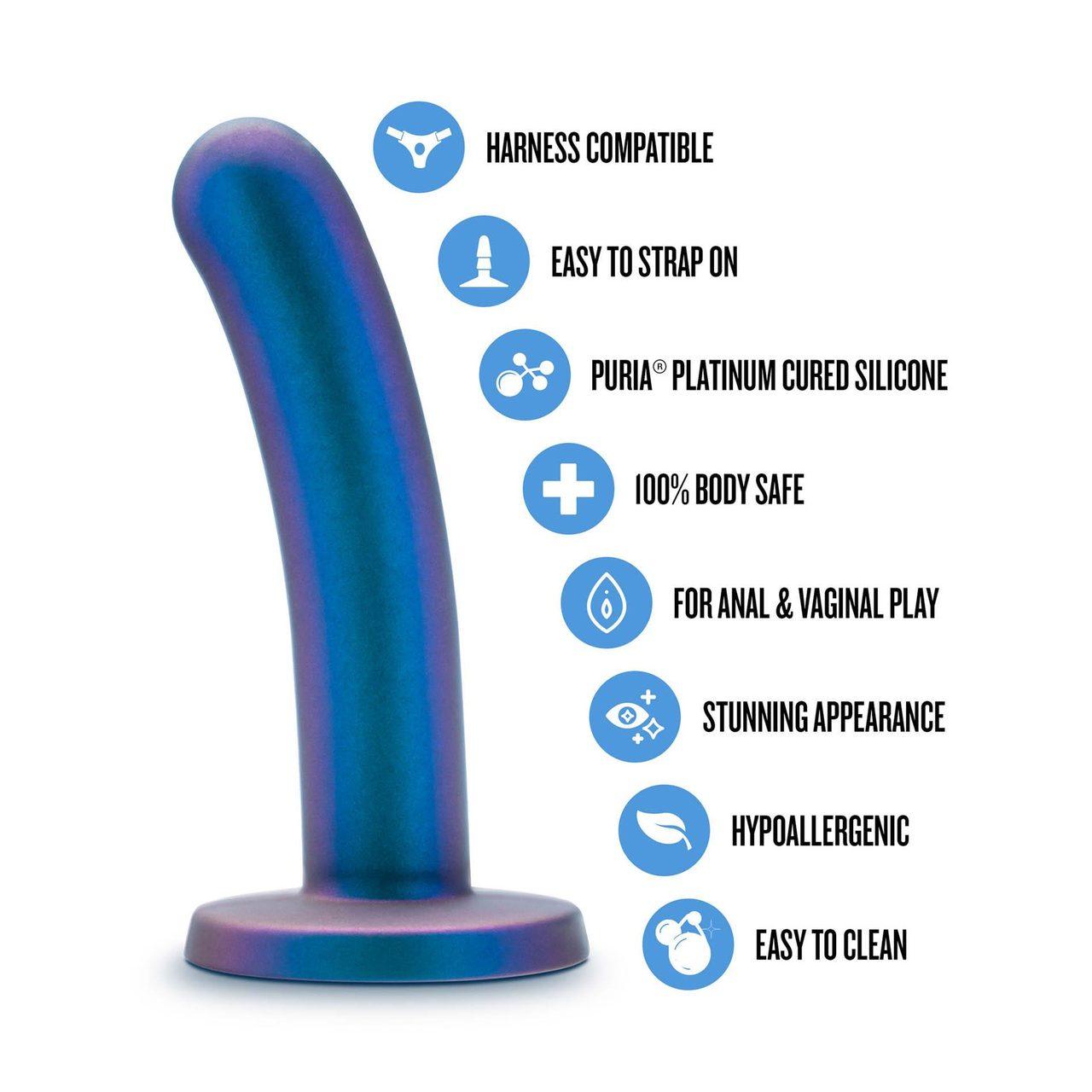 Dildo strap-on 14,6 cm do punktu G średni poziom | Loris.pl