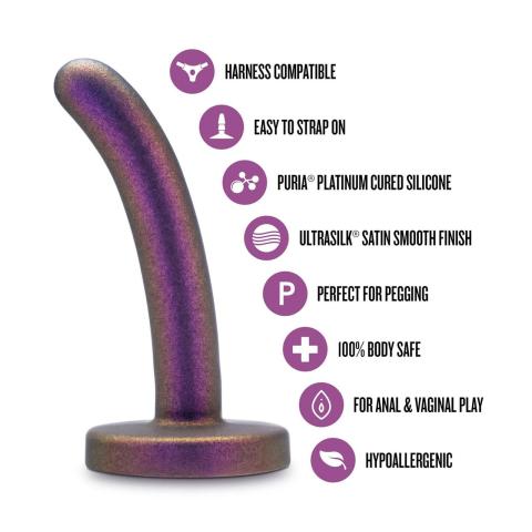 Peg strap-on dla początkujących 12 cm fioletowy | miękki silikon premium