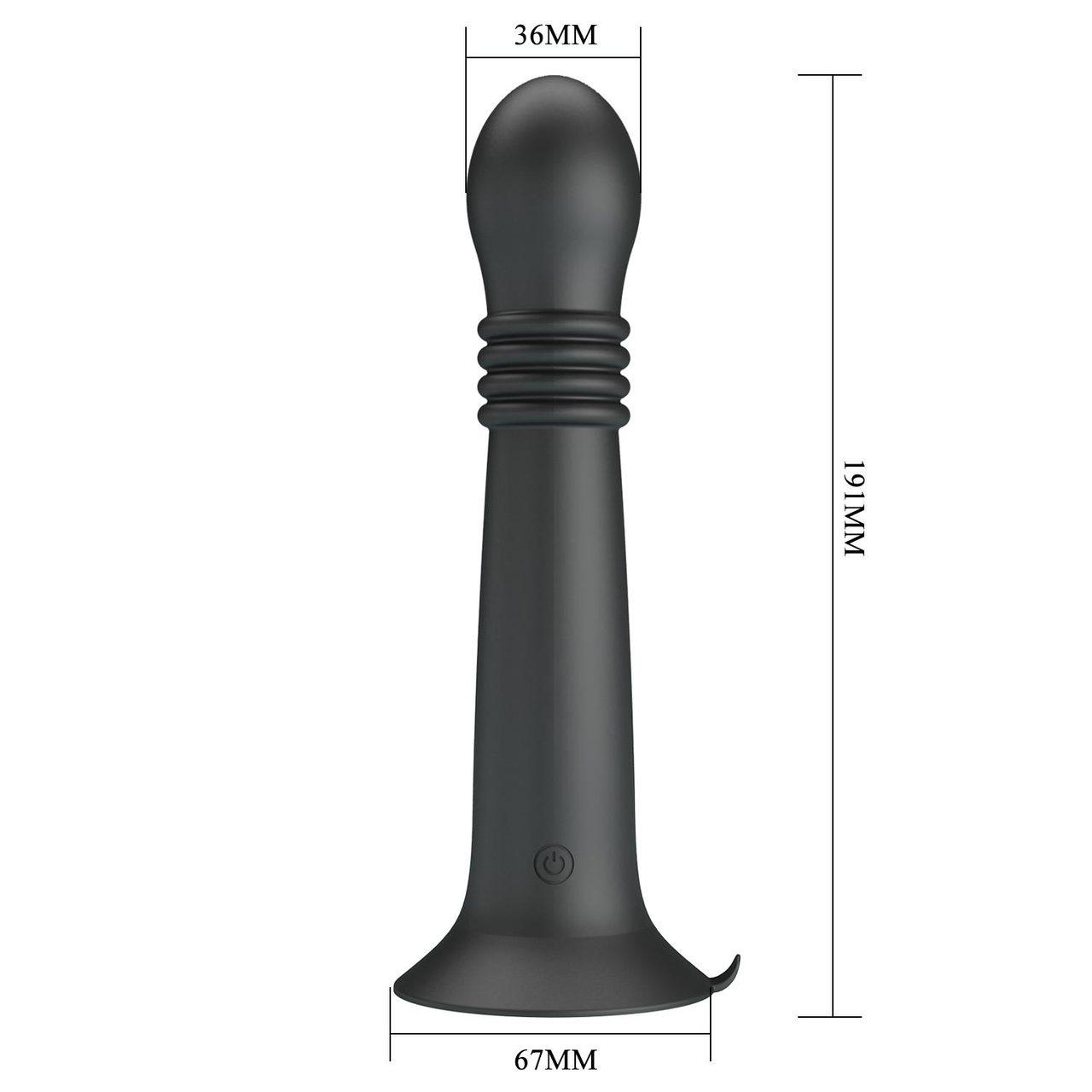 Masażer analny 23 cm z ruchem posuwistym i rotacją | Silikon + przyssawka
